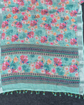 SC3505 - Linen With Sparkling Stone Over Body And Silver Border